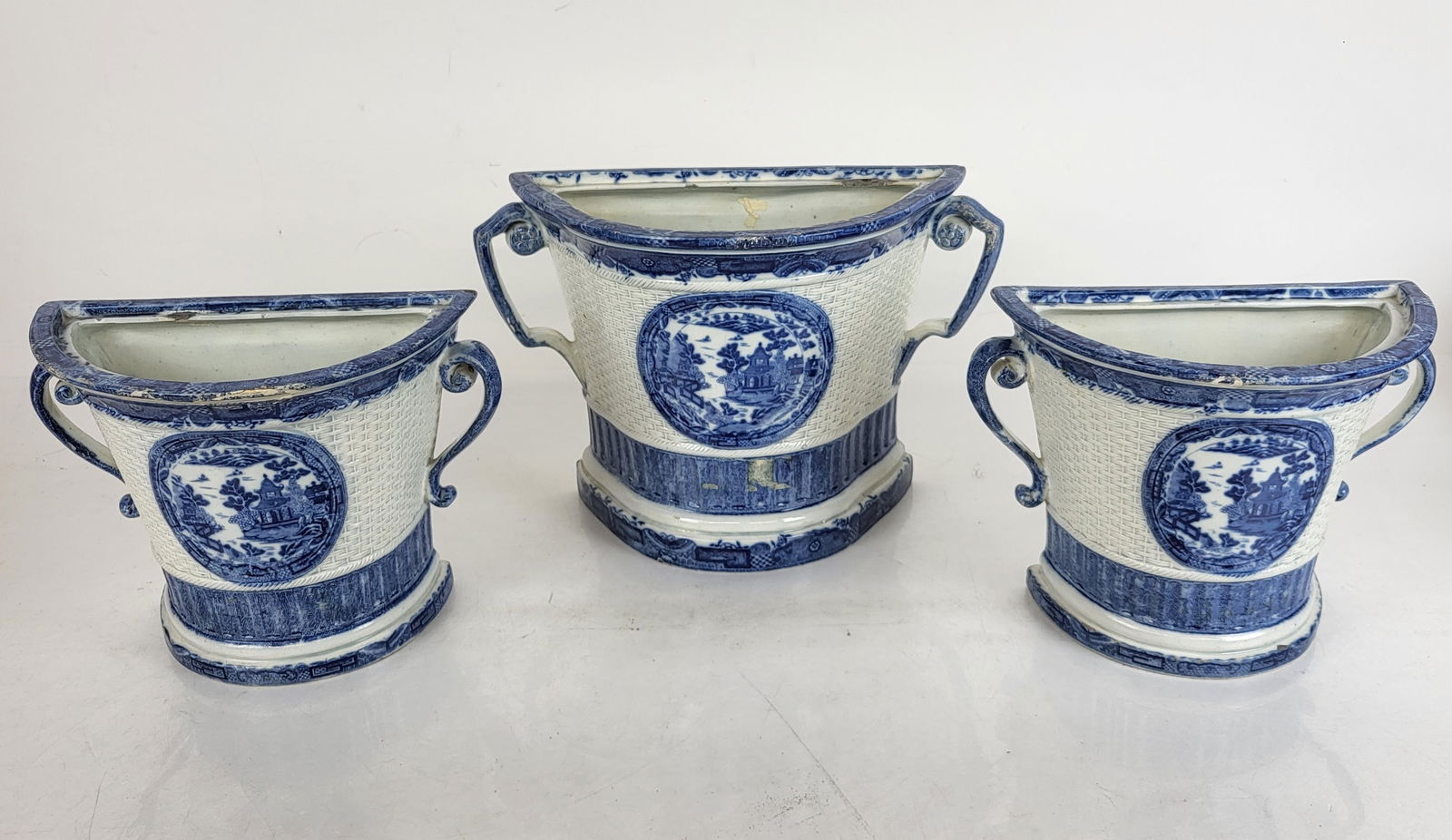 Victorian Ironstone Willow Pattern Wall Pockets(3) (1 of 14)