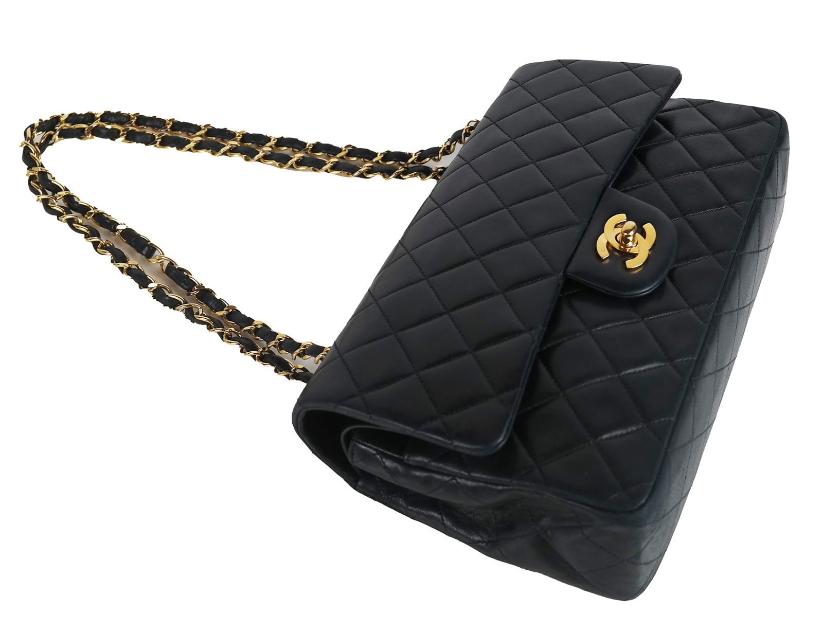 Chanel Classic Double Flap Quilted Bag, Navy (1 of 9)