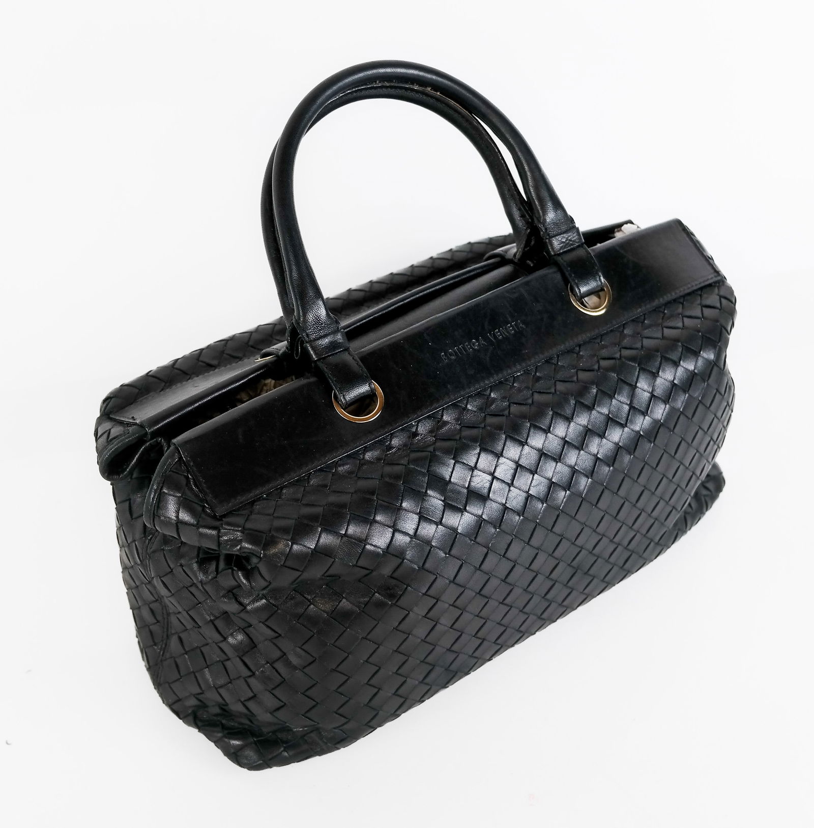 Bottega Veneta Intrecciato Black Leather Bag (1 of 7)