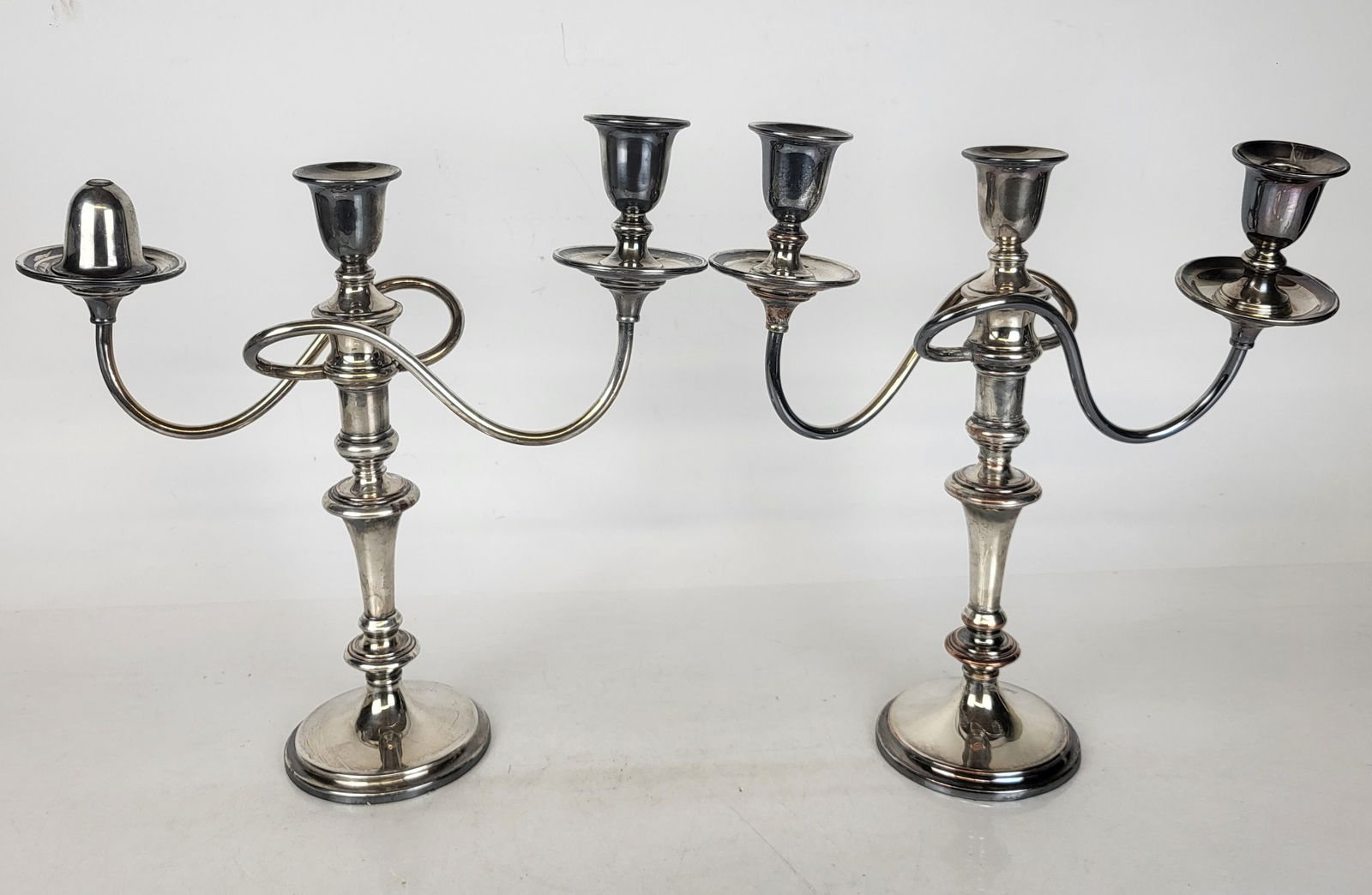 Pair of Silver Plate 3-Arm Candelabra (1 of 10)