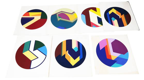 Merle LEECH: Group of 7 Original Geometric Prints
