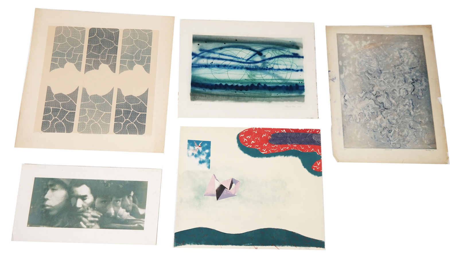 Group of 5 Original Signed Works on Paper (1 of 20)