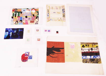 Group of 12 Original Signed Works on Paper