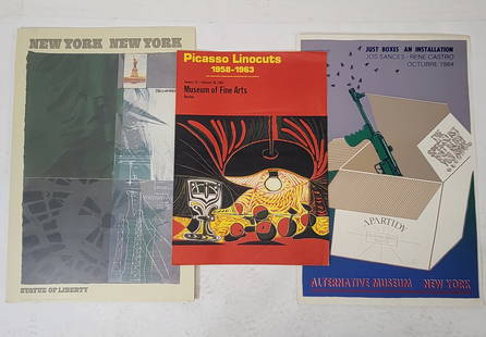 3 Exhibition Posters - Incl. Rene Castro Signed