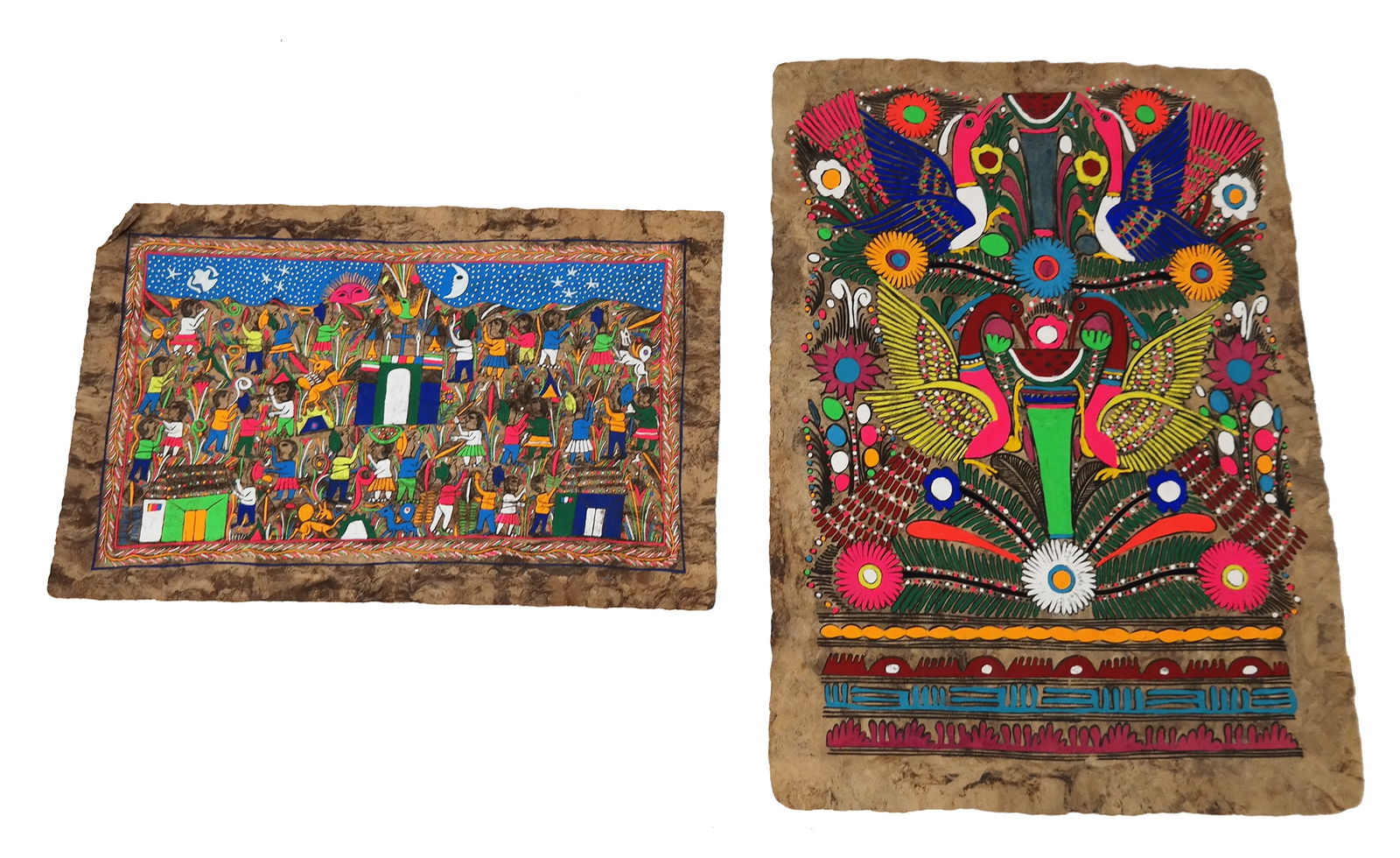 2 Latin American Folk Art Amate Bark Paintings (1 of 8)