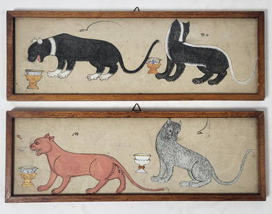 Pair of Thai Manuscripts of Cats