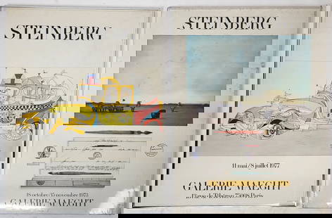 2 Saul Steinberg 1970s Galerie Maeght Posters