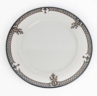 Lenox Porcelain Silver Overlay Dinner Plates, 12