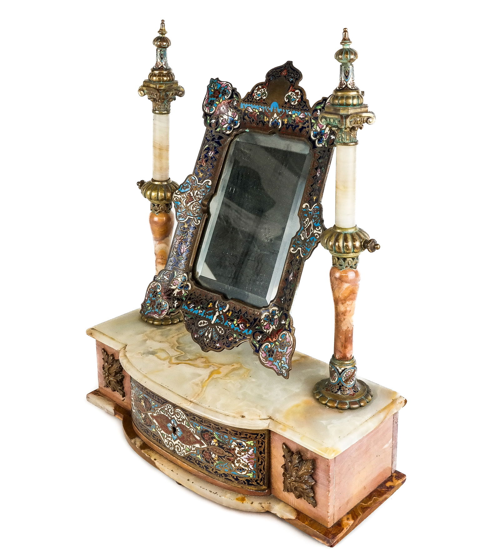 Antique Cloisonne and Onyx Shaving Stand (1 of 11)