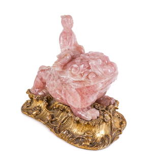 Venetian Rococo Rose Quartz Figural Ornament