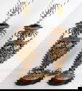 Bombay Venetian Rococo Lamps, Pair