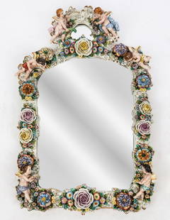 Dresden Porcelain Figural Mirror