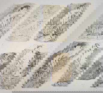 Juan GOMEZ-QUIROZ: 7 Nude Studies - Drawings