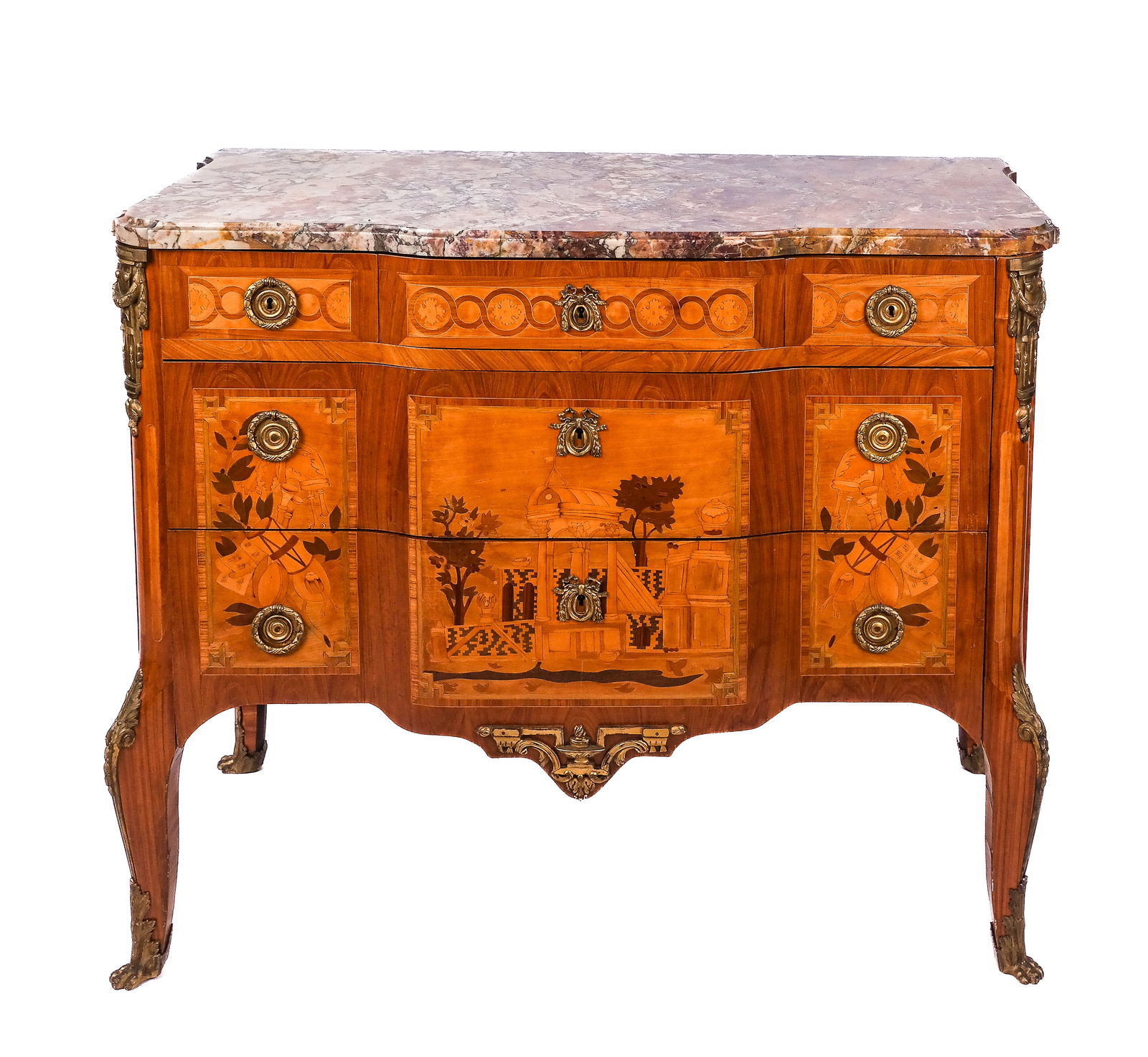 Louis XV Scenic Commode with Marble Top (1 of 12)
