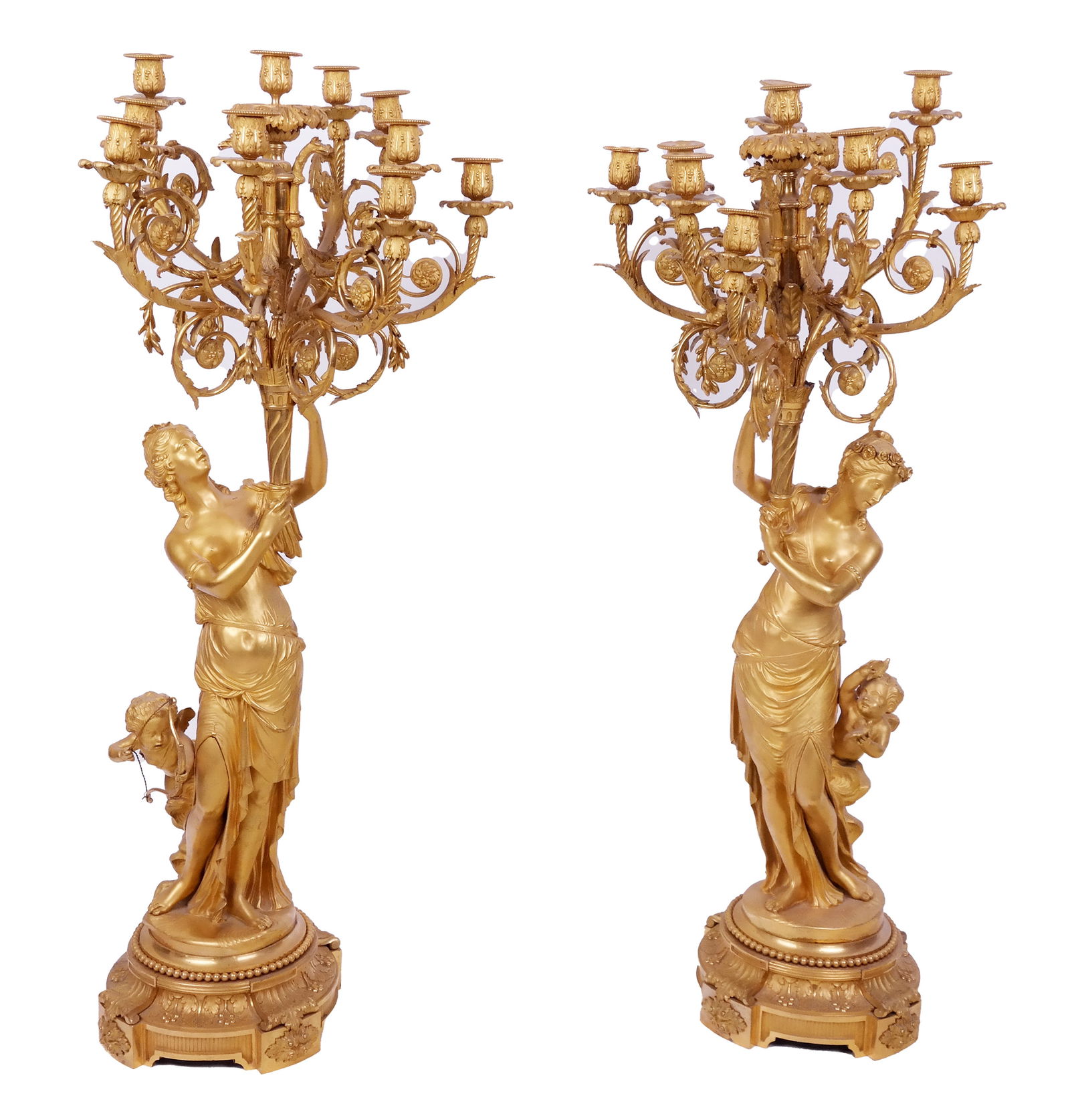 Pair of Louis XV Gilt Bronze Figural Candelabra (1 of 11)