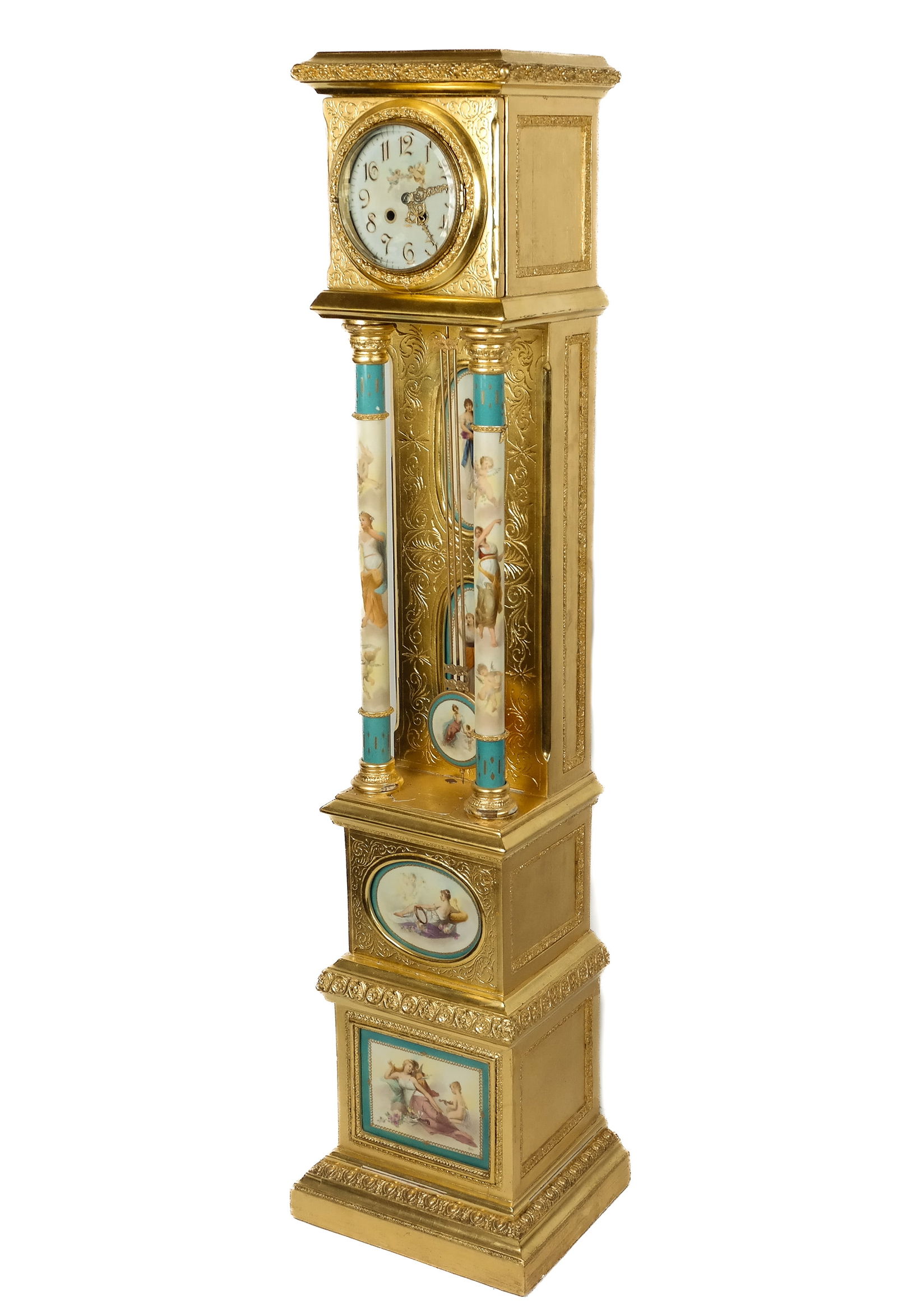 Royal Vienna Giltwood Grandmother's Clock (1 of 20)