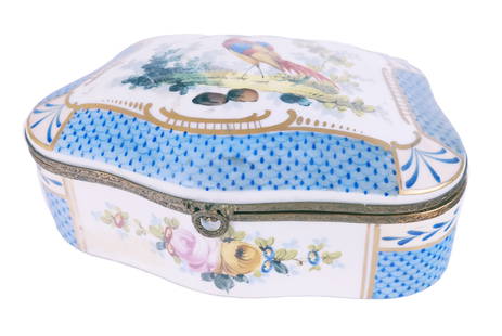 French Porcelain Trinket Box, 19th Century