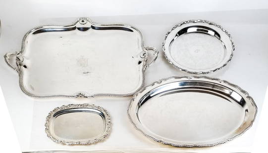 Four Silver Plate Trays