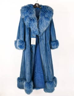 Dyed Mink and Fox Fur Coat
