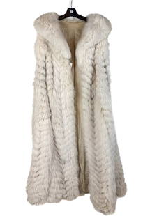 White Fox Fur Cape with Detachable Collar