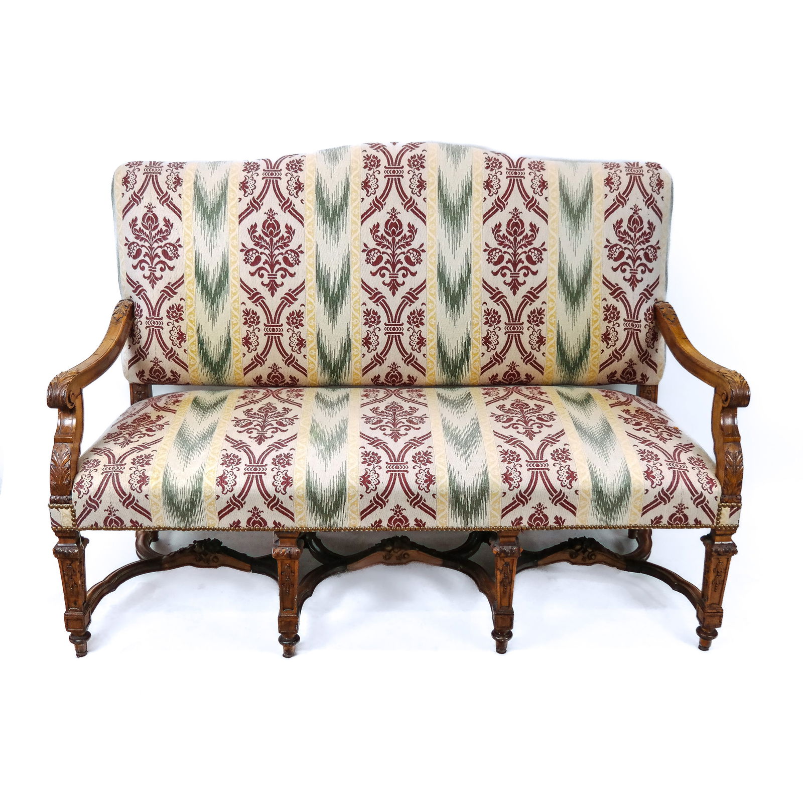 Spanish Carved Oak Settee (1 of 11)