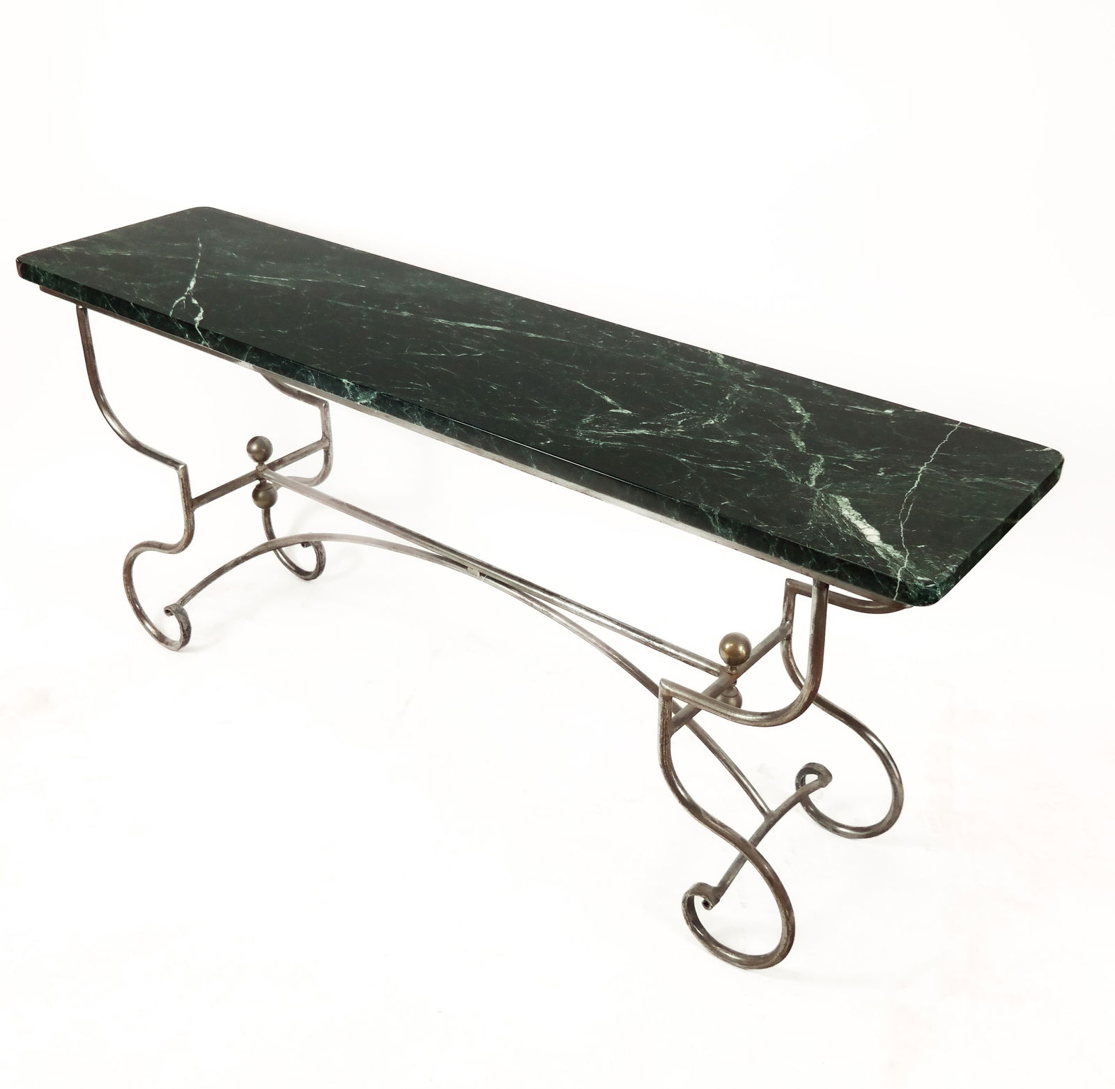 Mid-Century Modern Iron and Marble Top Console (1 of 9)