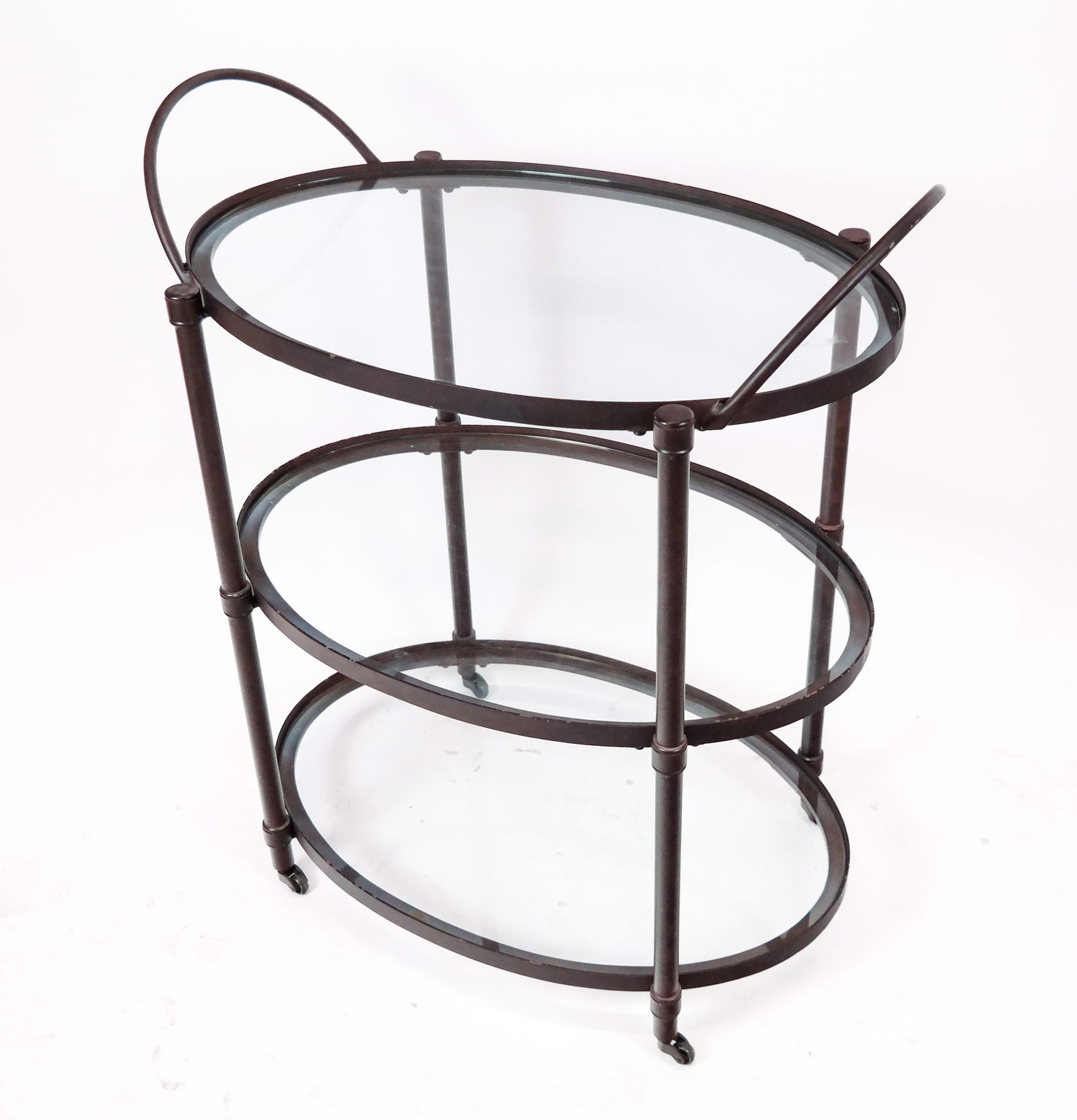 Rusticated Metal Three-Tier Bar Cart (1 of 8)