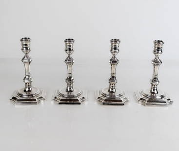 Tiffany & Co. Four Sterling Silver Candlesticks