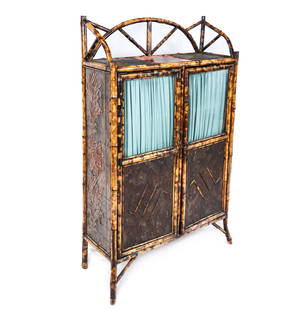 Victorian Bamboo Chinoiserie Decorated Etagere