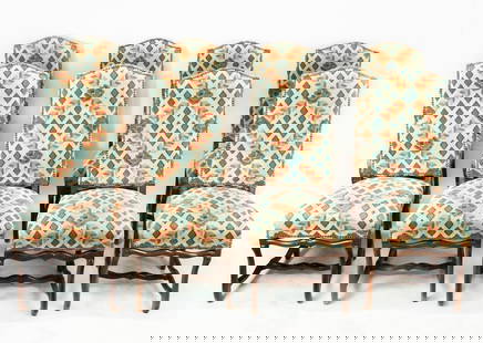 Set of Upholstered Highback Side Chairs, 8