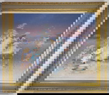 James VERDUGO: Beach Scene - Oil Painting