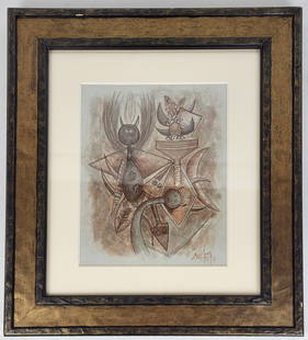 Wilfredo LAM: Abstract Figures - Watercolor