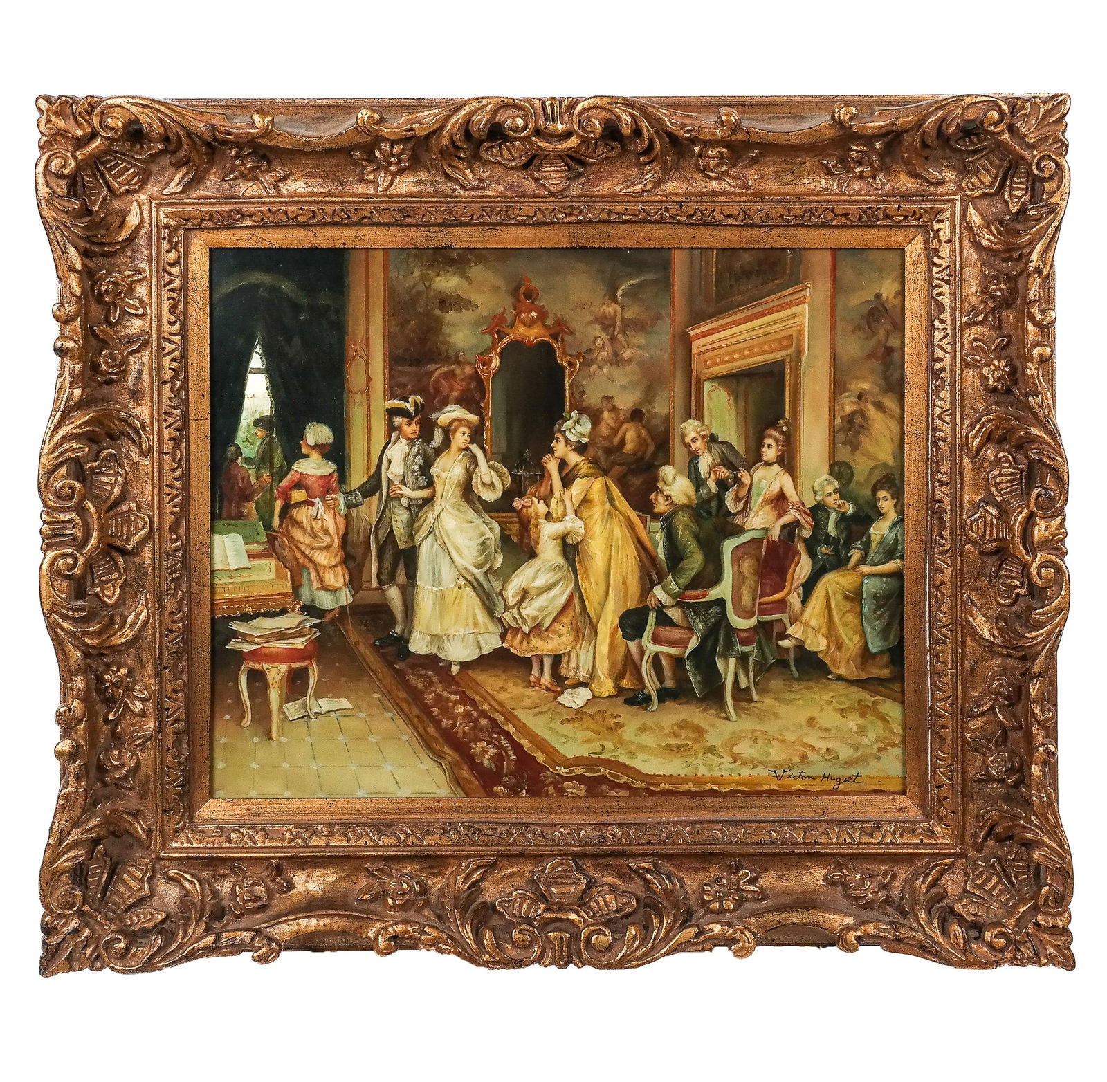 Victor HUGUET: Figural Interior Scene - Print (1 of 9)