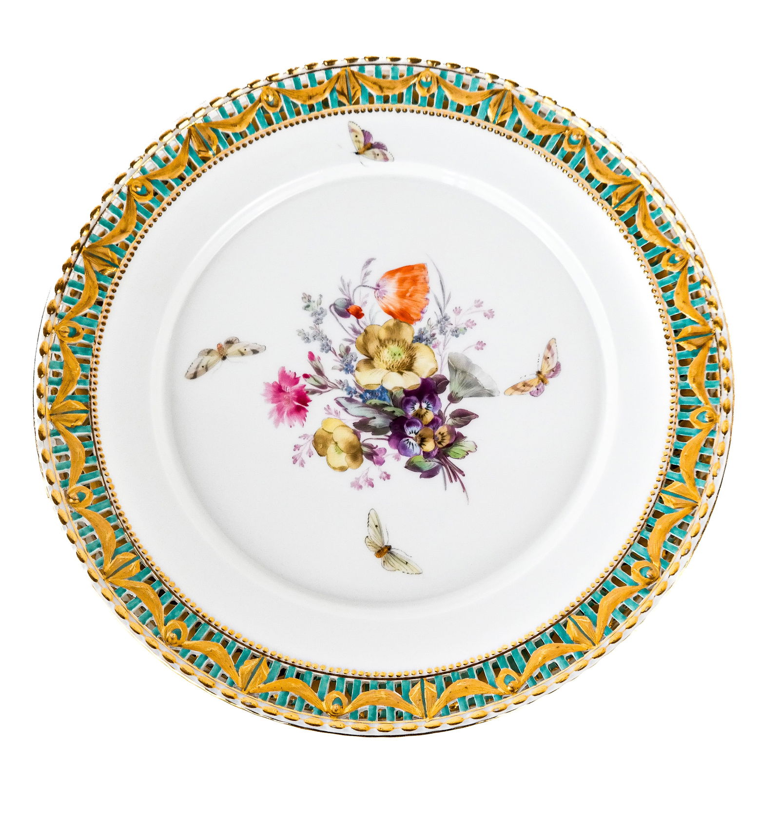 Spode Floral Painted Dinner Plates (12) (1 of 8)