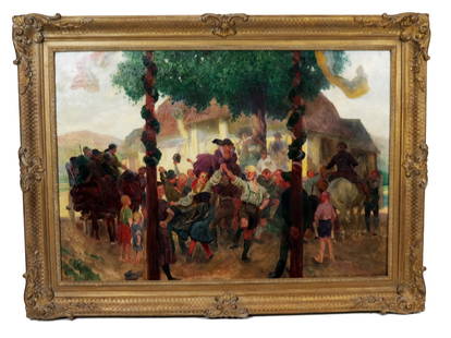 Ludwig KOCH: Village Celebration - Oil Painting