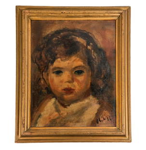 Study of a Young Girl - Oil Painting, Signed