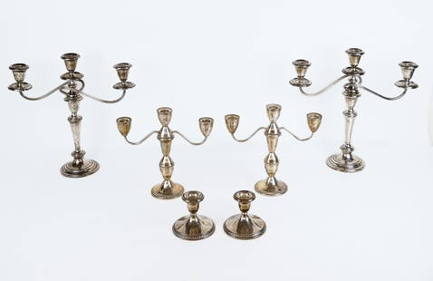 Cartier, Gorham & Duchin Sterling Candelabra, 6