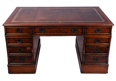Georgian Burl Walnut Three Section Writing Desk
