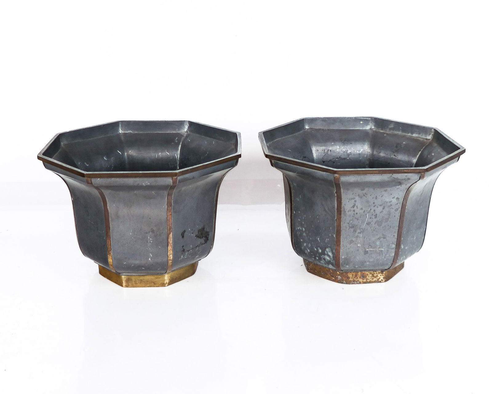 Pair of Chinese Metal Cachepots (1 of 7)