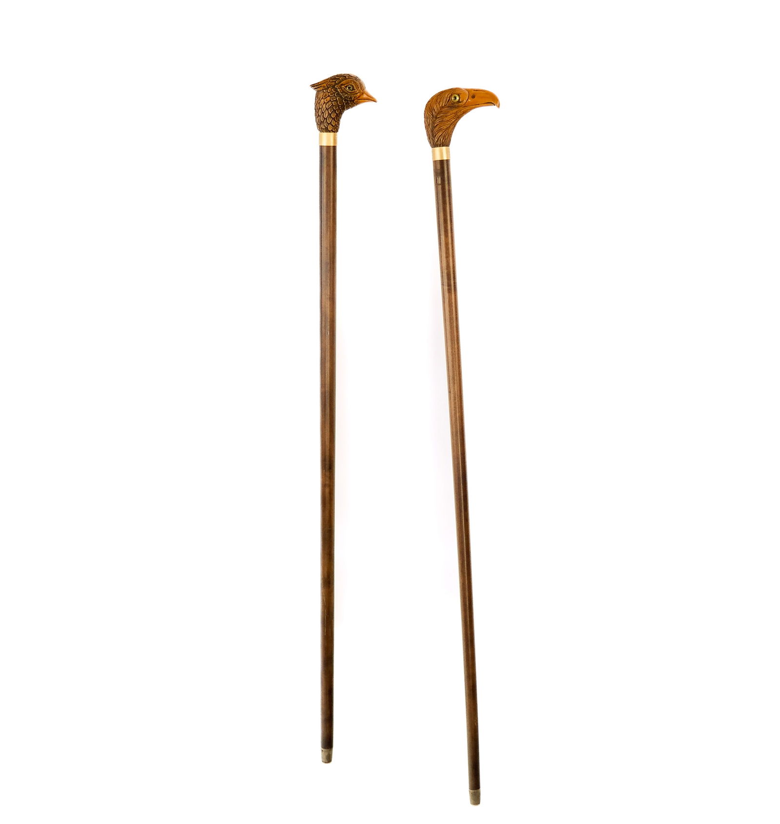 2 Early 20th C. Mahogany Walking Sticks (1 of 10)