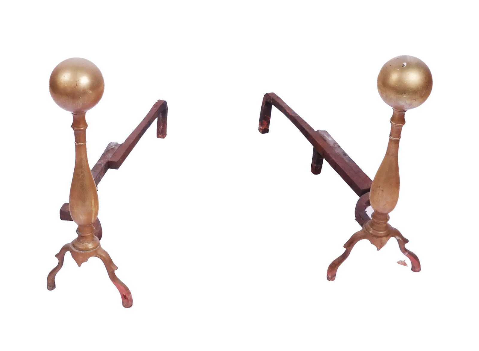 Pair of Antique Cannonball Andirons (1 of 7)
