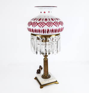 Two-Tone Glass and Cut Crystal Lamp