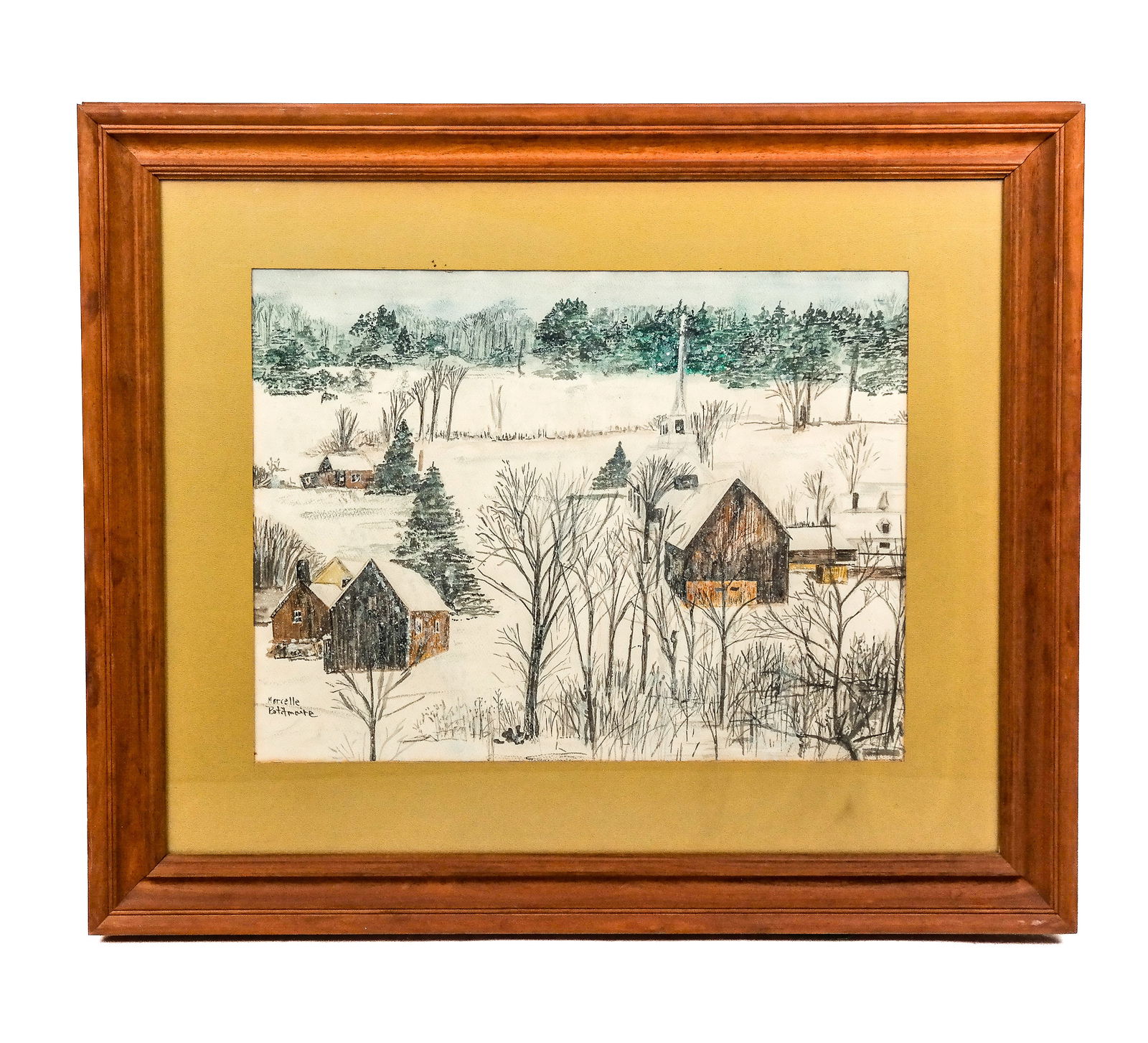 Marcelle POTITMAIRE: Winter Landscape - Watercolor (1 of 10)