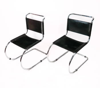 Pair Of Chrome Breuer Side Chairs
