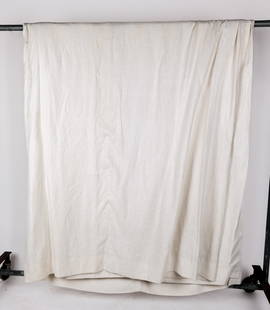 Off-White Lined Linen Curtain