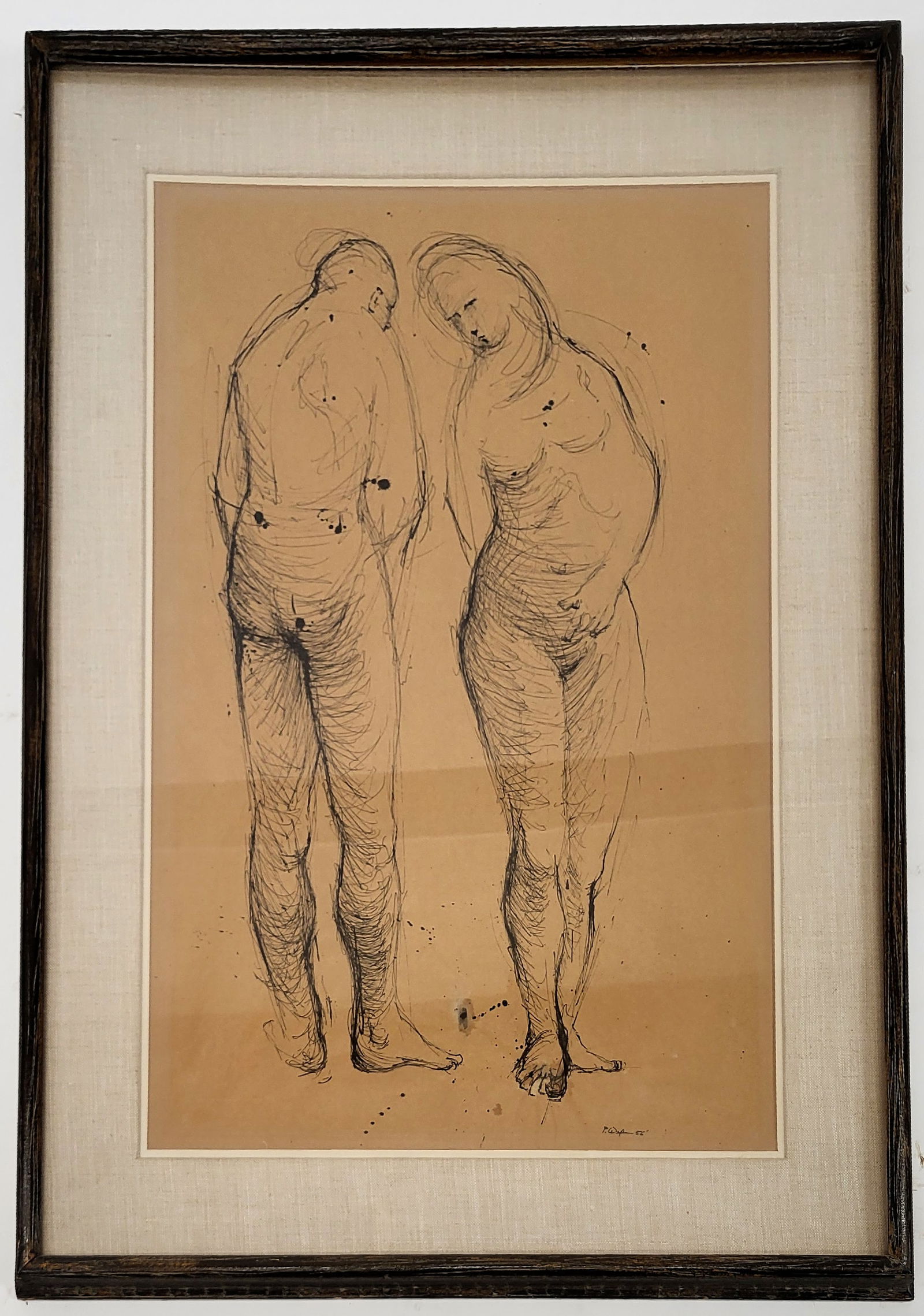 Peter WEXLER: "Couple" - Ink Drawing (1 of 9)