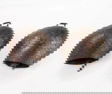 Mounted Bronze Ceremonial Bells, 20th Century