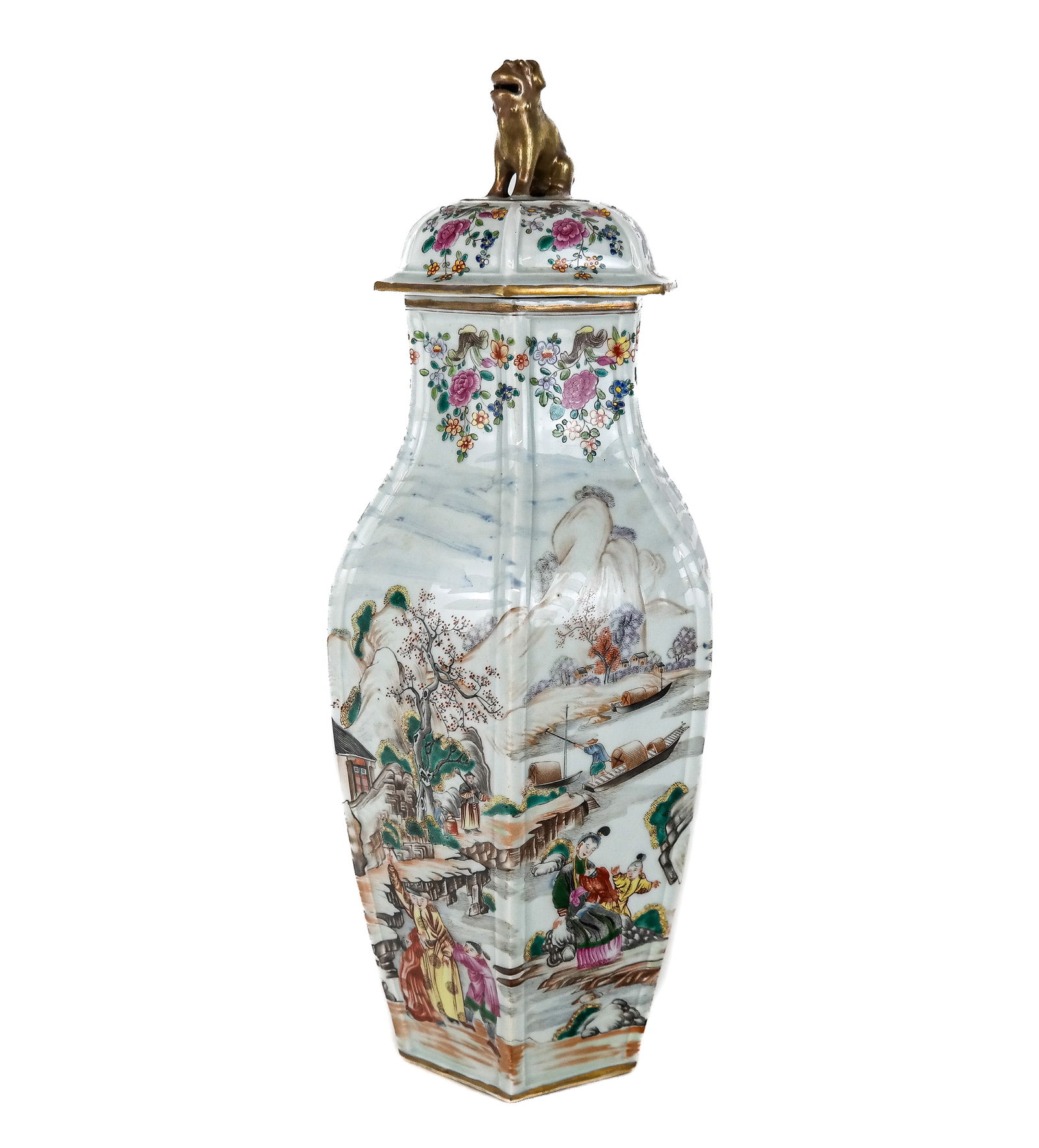 Chinese 19th Century Rose Mandarin Vase (1 of 10)