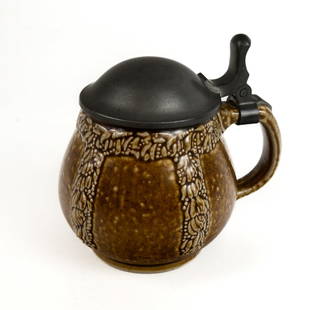 Jugendstil Art Nouveau Lidded Stein