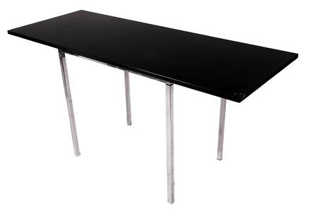 Modern Blackstone Topped and Chrome Table